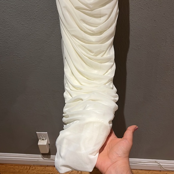 House of CB Valentina IVORY ASYMMETRIC CUTOUT MIDI/Maxi DRESS - Picture 10 of 16